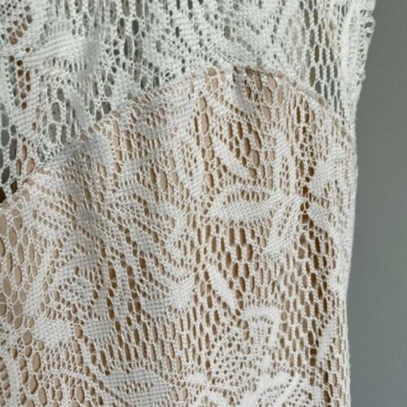 Speechless Women Juniors SZ XL Beige Dress Lace Fit& Flare Stretch - Picture 4 of 11